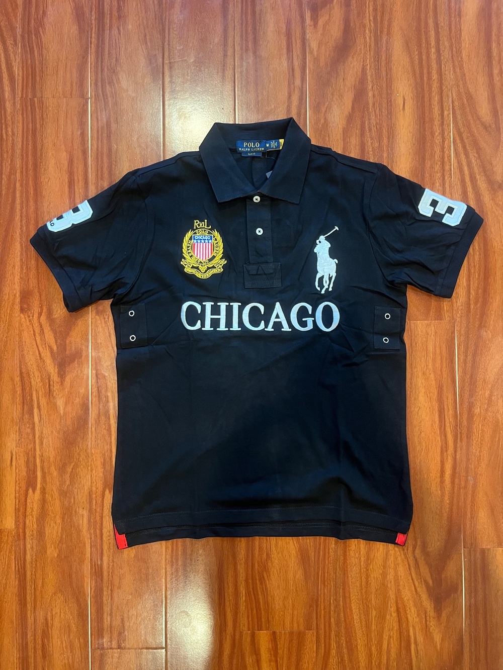 Polo Ralph Lauren Chicago Big Pony Polo Shirt Black - Size Medium